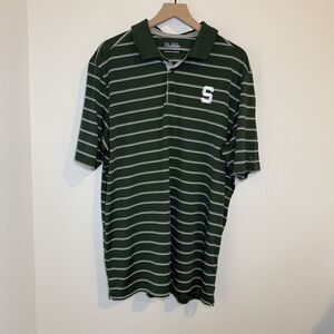 Under Armour Michigan State Spartans Polo Shirt Mens Size 2XL Heat Gear NCAA